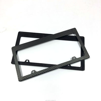Vierhoeken koolstofvezel kentekenplaat beugel dekking Auto kentekenplaat frame