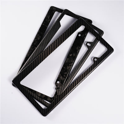 Gepersonaliseerde koolstofvezel rijbewijsplaat Frame Wit Zwart Twill Glanzend Luxe Gepersonaliseerd 32*16