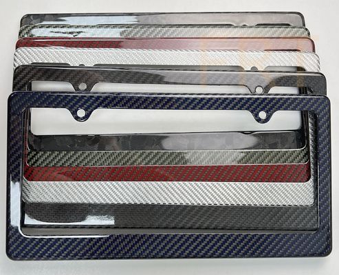 Blue Carbon Fiber License Plate Frame Carbon Fiber Car Plate Holder Voor auto's in de VS en Canada